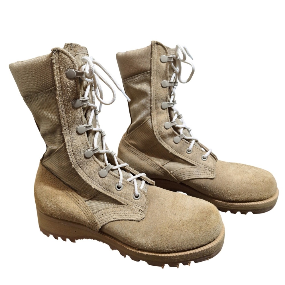 Altama Tan Suede Military Combat Boots Vibram Sole Women's 5.5R Or Men's 4‎ USA